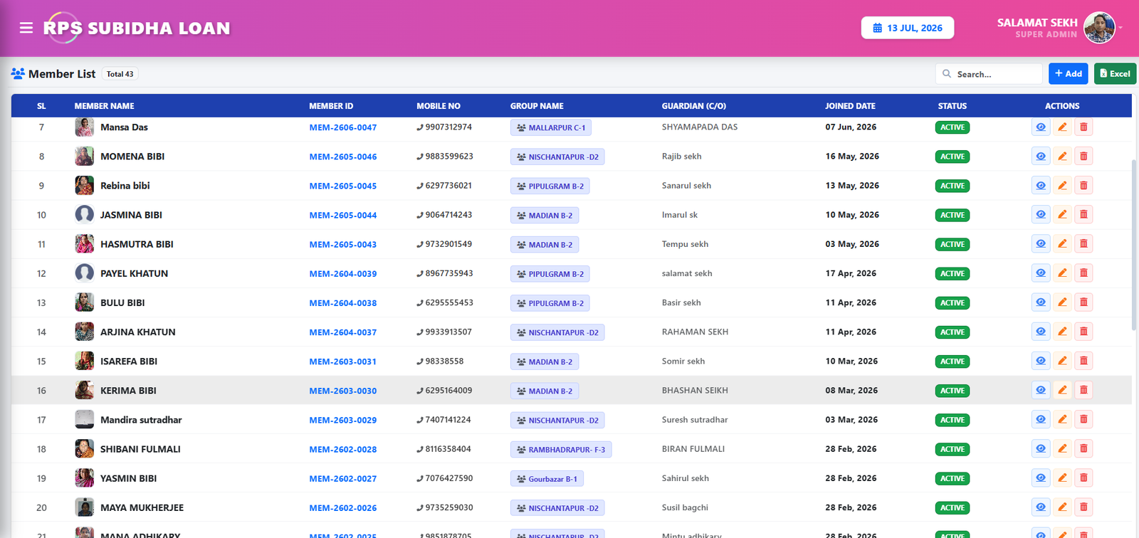Customer List